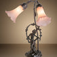 Meyda Lighting Pink Pond Lily 17" 2-Light Mahogany Bronze Trellis Girl Table Lamp With Pink Shade Glass