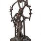 Meyda Lighting Pink Pond Lily 17" 2-Light Mahogany Bronze Trellis Girl Table Lamp With Pink Shade Glass