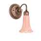 Meyda Lighting Pink Pond Lily 5" Mahogany Bronze Victorian Wall Sconce With Pink Shade Glass