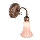 Meyda Lighting Pink Pond Lily 5" Mahogany Bronze Victorian Wall Sconce With Pink Shade Glass
