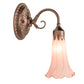 Meyda Lighting Pink Pond Lily 5" Mahogany Bronze Victorian Wall Sconce With Pink Shade Glass