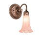 Meyda Lighting Pink Pond Lily 5" Mahogany Bronze Victorian Wall Sconce With Pink Shade Glass