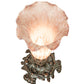 Meyda Lighting Pink Pond Lily 8" Mahogany Bronze Victorian Table Lamp With Pink Shade Glass