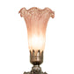 Meyda Lighting Pink Pond Lily 8" Mahogany Bronze Victorian Table Lamp With Pink Shade Glass