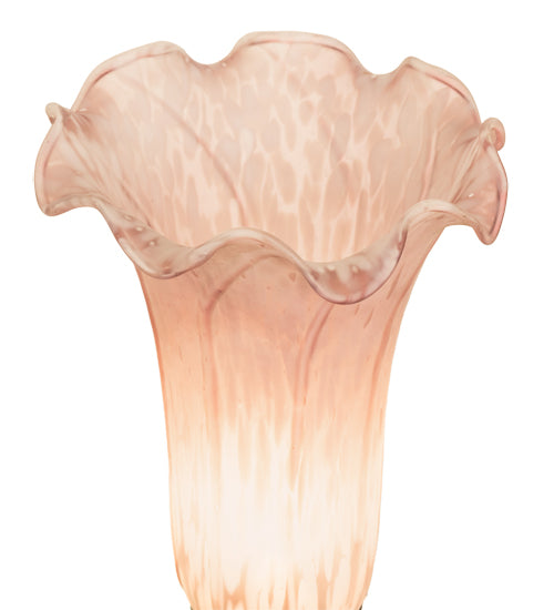 Meyda Lighting Pink Pond Lily 8" Mahogany Bronze Victorian Table Lamp With Pink Shade Glass