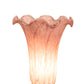 Meyda Lighting Pink Tiffany Pond Lily 13" Antique Bronze Twin Cherub Table Lamp With Pink Shade Glass