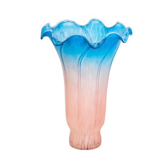Meyda Lighting Pink/Blue Pond Lily 4" Pink and Blue Shade Glass