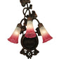 Meyda Lighting Pink/White Pond Lily 11" 3-Light Mahogany Bronze Wall Sconce With Pink & White Shade Glass