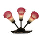 Meyda Lighting Pink/White Pond Lily 11" 3-Light Mahogany Bronze Wall Sconce With Pink & White Shade Glass