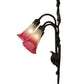 Meyda Lighting Pink/White Pond Lily 11" 3-Light Mahogany Bronze Wall Sconce With Pink & White Shade Glass