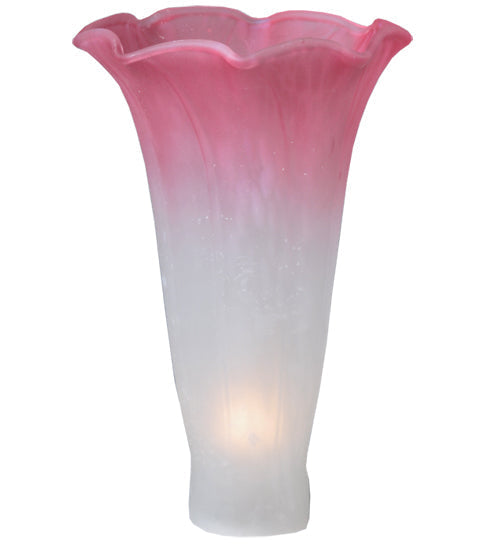 Meyda Lighting Pink/White Pond Lily 11" 3-Light Mahogany Bronze Wall Sconce With Pink & White Shade Glass