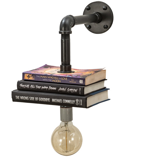 Meyda Lighting PipeDream 10" Solar Black Honorary Author Wall Sconce