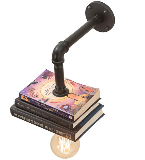 Meyda Lighting PipeDream 10" Solar Black Honorary Author Wall Sconce