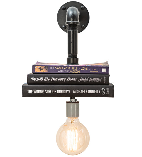 Meyda Lighting PipeDream 10" Solar Black Honorary Author Wall Sconce