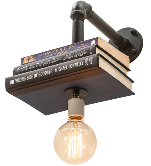 Meyda Lighting PipeDream 10" Solar Black Honorary Author Wall Sconce