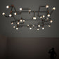 Meyda Lighting PipeDream 160" 28-Light Black & Gold Chandelier With Clear Shade Glass