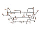 Meyda Lighting PipeDream 160" 28-Light Black & Gold Chandelier With Clear Shade Glass