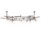 Meyda Lighting PipeDream 160" 28-Light Black & Gold Chandelier With Clear Shade Glass