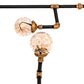 Meyda Lighting PipeDream 160" 28-Light Black & Gold Chandelier With Clear Shade Glass