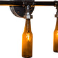 Meyda Lighting PipeDream 20" 3-Light Raw Wall Sconce Wall Sconce With Amber Beer Shade Glass