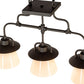 Meyda Lighting PipeDream 24" 3-Light Wrought Iron Vader Pendant Light With White Opal Shade Glass