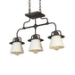 Meyda Lighting PipeDream 24" 3-Light Wrought Iron Vader Pendant Light With White Opal Shade Glass