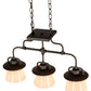 Meyda Lighting PipeDream 24" 3-Light Wrought Iron Vader Pendant Light With White Opal Shade Glass