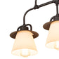 Meyda Lighting PipeDream 24" 3-Light Wrought Iron Vader Pendant Light With White Opal Shade Glass