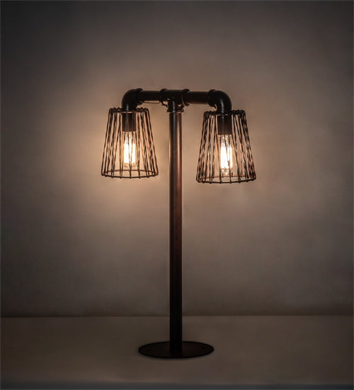 Meyda Lighting PipeDream 28" 2-Light Rustic Nail Table Lamp