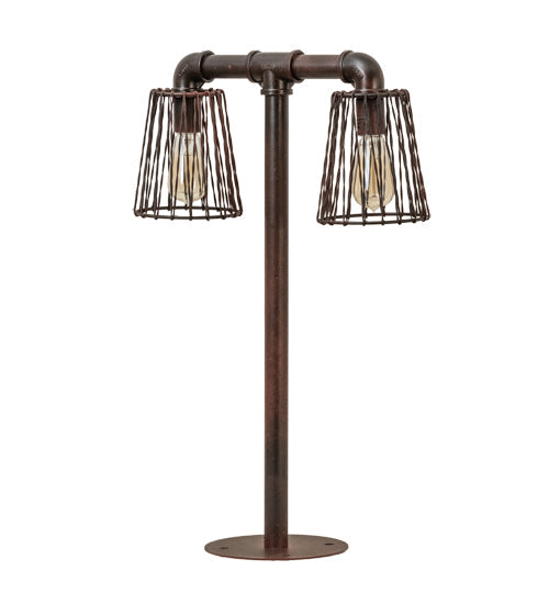 Meyda Lighting PipeDream 28" 2-Light Rustic Nail Table Lamp