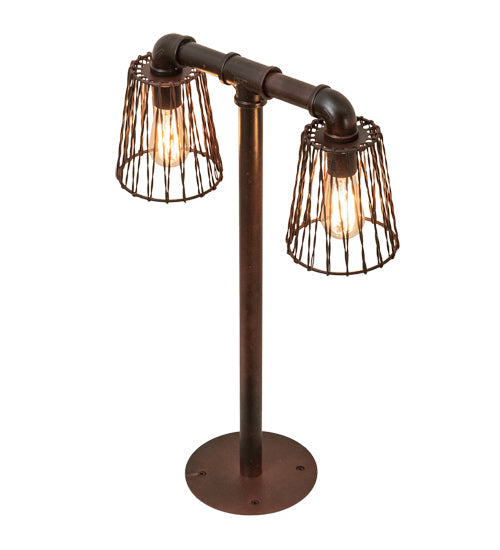 Meyda Lighting PipeDream 28" 2-Light Rustic Nail Table Lamp