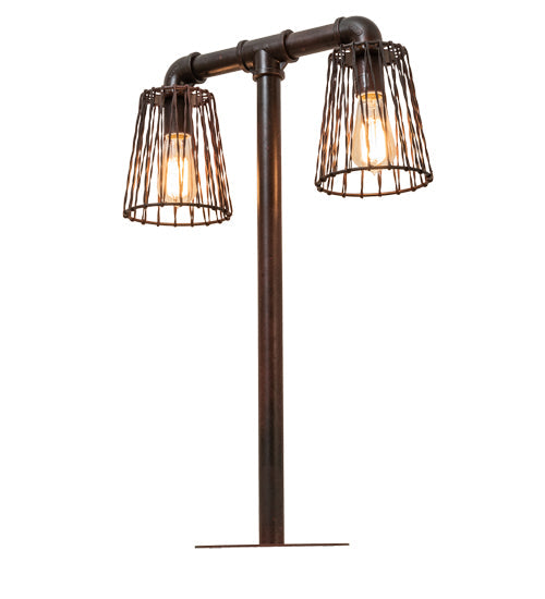 Meyda Lighting PipeDream 28" 2-Light Rustic Nail Table Lamp