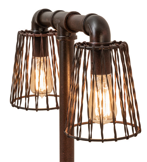 Meyda Lighting PipeDream 28" 2-Light Rustic Nail Table Lamp