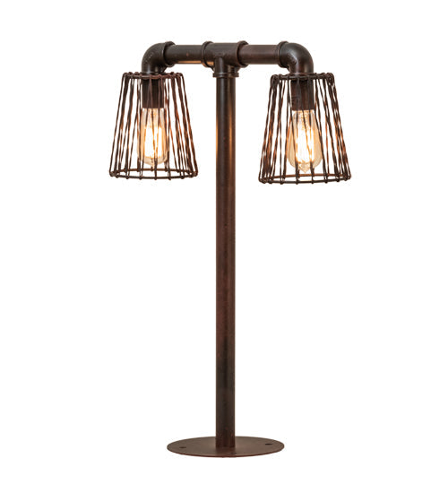 Meyda Lighting PipeDream 28" 2-Light Rustic Nail Table Lamp