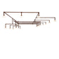 Meyda Lighting PipeDream 312" 21-Light Copper Over Nickel Chandelier With Clear Prismatic Shade Glass