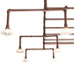 Meyda Lighting PipeDream 312" 21-Light Copper Over Nickel Chandelier With Clear Prismatic Shade Glass