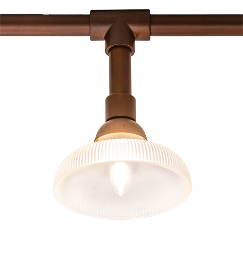 Meyda Lighting PipeDream 312" 21-Light Copper Over Nickel Chandelier With Clear Prismatic Shade Glass