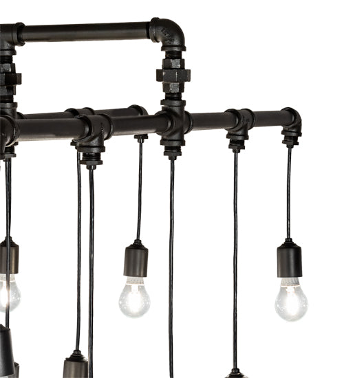 Meyda Lighting PipeDream 36"Sq 20-Light Wrought Iron Alva Cascading Pendant Light