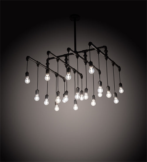 Meyda Lighting PipeDream 36"Sq 20-Light Wrought Iron Alva Cascading Pendant Light