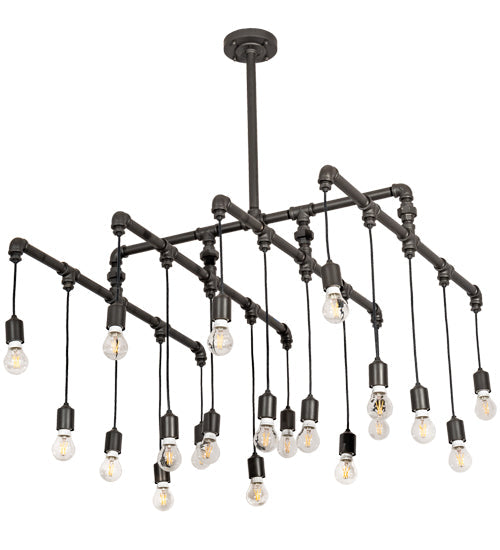 Meyda Lighting PipeDream 36"Sq 20-Light Wrought Iron Alva Cascading Pendant Light