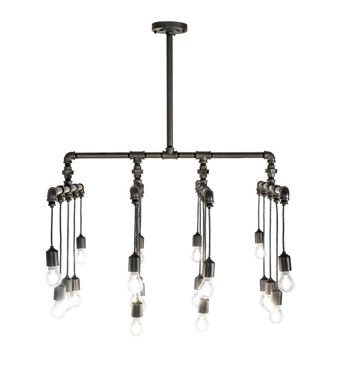 Meyda Lighting PipeDream 36"Sq 20-Light Wrought Iron Alva Cascading Pendant Light