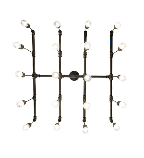 Meyda Lighting PipeDream 36"Sq 20-Light Wrought Iron Alva Cascading Pendant Light