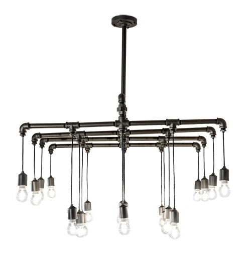 Meyda Lighting PipeDream 36"Sq 20-Light Wrought Iron Alva Cascading Pendant Light