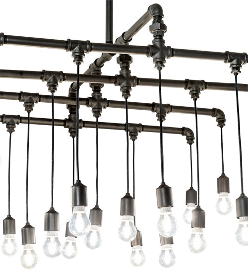 Meyda Lighting PipeDream 36"Sq 20-Light Wrought Iron Alva Cascading Pendant Light