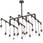 Meyda Lighting PipeDream 36"Sq 20-Light Wrought Iron Alva Cascading Pendant Light