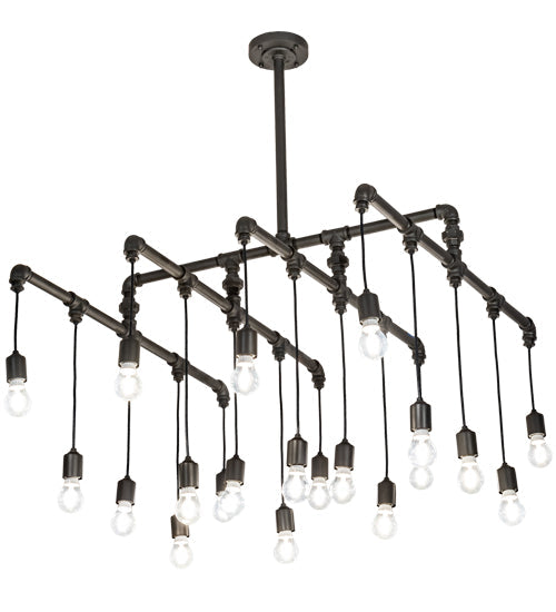 Meyda Lighting PipeDream 36"Sq 20-Light Wrought Iron Alva Cascading Pendant Light