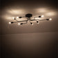 Meyda Lighting PipeDream 44" 8-Light Wrought Iron Alva Flush Mount Light