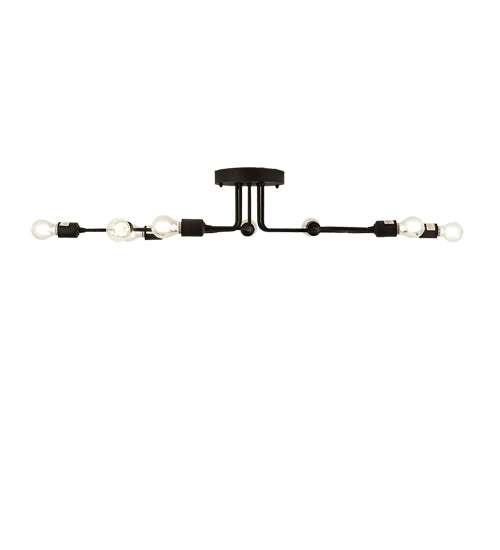 Meyda Lighting PipeDream 44" 8-Light Wrought Iron Alva Flush Mount Light