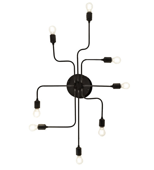 Meyda Lighting PipeDream 44" 8-Light Wrought Iron Alva Flush Mount Light