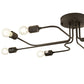 Meyda Lighting PipeDream 44" 8-Light Wrought Iron Alva Flush Mount Light